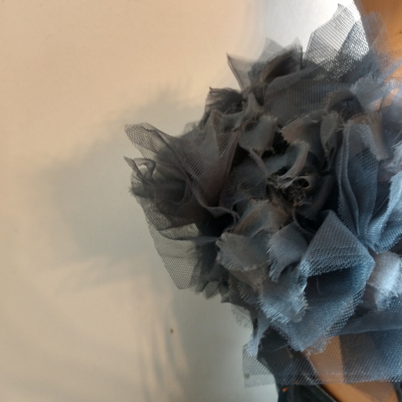 BCBGMAXAZRIA Dark Blue Grey Metallic Tulle Dress - Picture 4 of 9